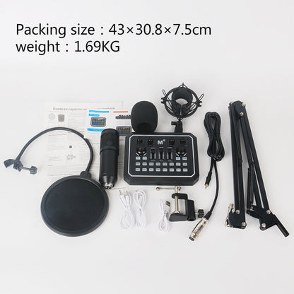 Aluminum Condenser Microphone Sound Card Set