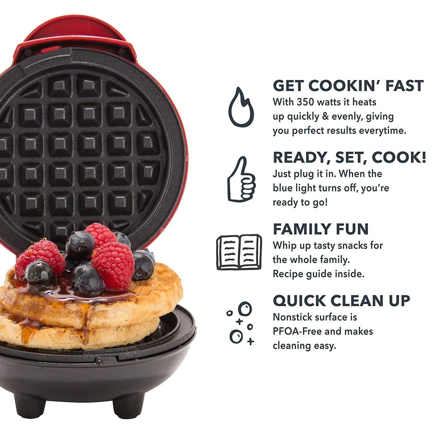 Compact Waffle Maker – Quick and Convenient Personal Waffle Iron