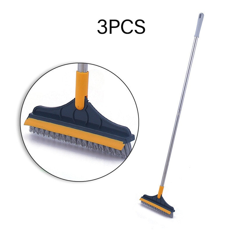 Floor Gap Cleaning hard Bristles Brush floor V-broom Rubber Wiper Glass Bathroom Toilet Tile Water Drying Dust Pet Hair Household Scraper