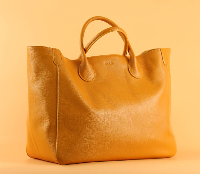 Hand-held Fashionable Tote Bag – Top Layer Leather, Perfect for Stylish Women