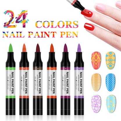 24 Color Nail Polish | Art Nail Painting Kit | Creative Nail Polish Design