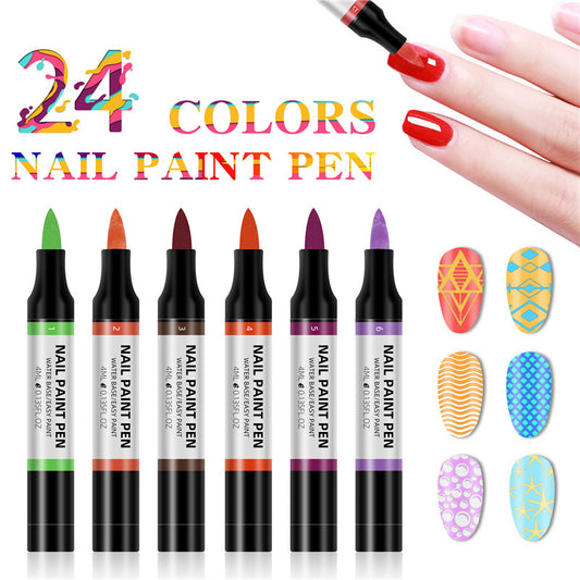 24 Color Nail Polish | Art Nail Painting Kit | Creative Nail Polish Design