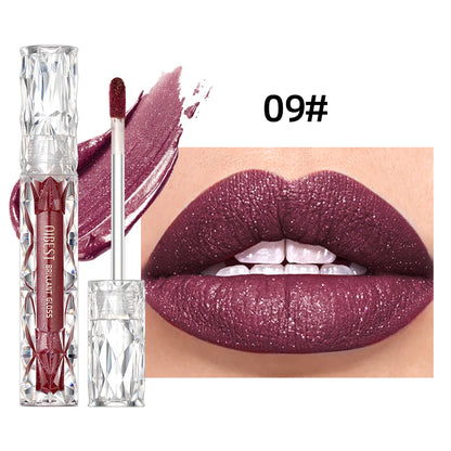 QIBEST Waterproof Diamond Shimmer Lip Gloss – Glittering, Long-Lasting Shine