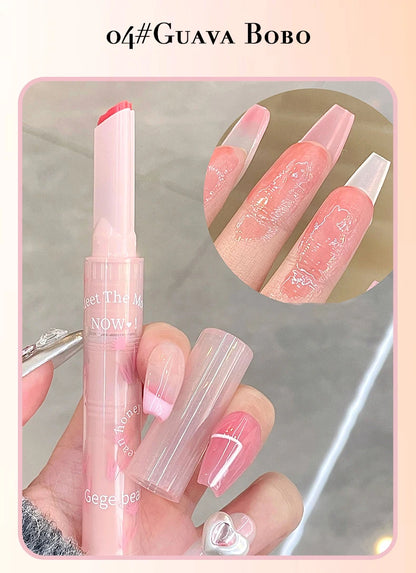 Gege Bear Honey Lipstick Pen – Moisturizing Jelly Gloss with Floral Words