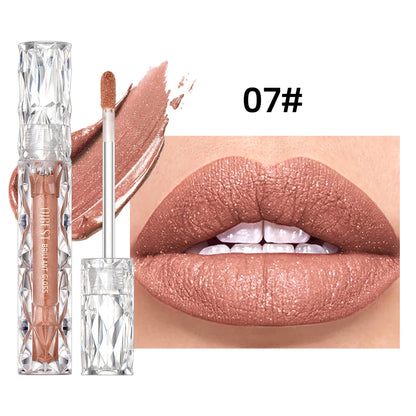 QIBEST Waterproof Diamond Shimmer Lip Gloss – Glittering, Long-Lasting Shine