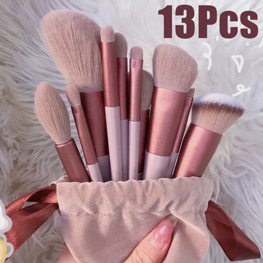 13 PCS Makeup Brushes Set – Soft Cosmetic Tools for Eyeshadow, Foundation & Blush