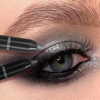 Pearlescent Eyeshadow & Highlight Stick – Black & Grey Shimmer with Eyeliner