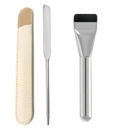 Stainless Steel Makeup Spatula & Mixing Stick Set – Perfect for Foundation & Eyeshadow