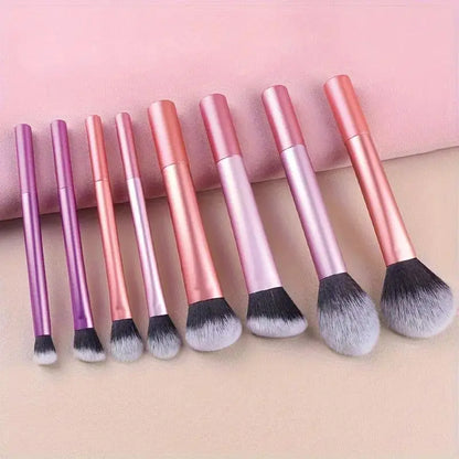 8pcs Pro Makeup Brush Set – Soft, Premium Synthetic Hair & Cruelty-Free