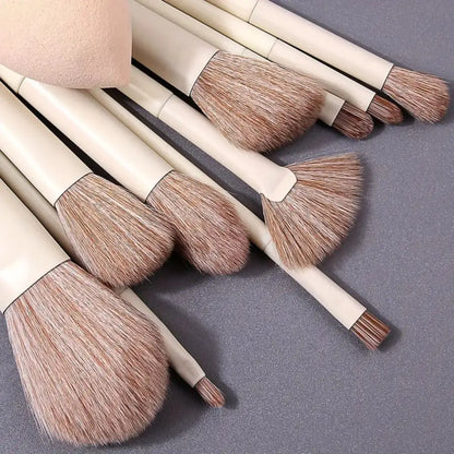 10PCS Creamy Wind Makeup Brush Set – Eyeshadow, Blush, Powder Brushes & Beauty Sponge