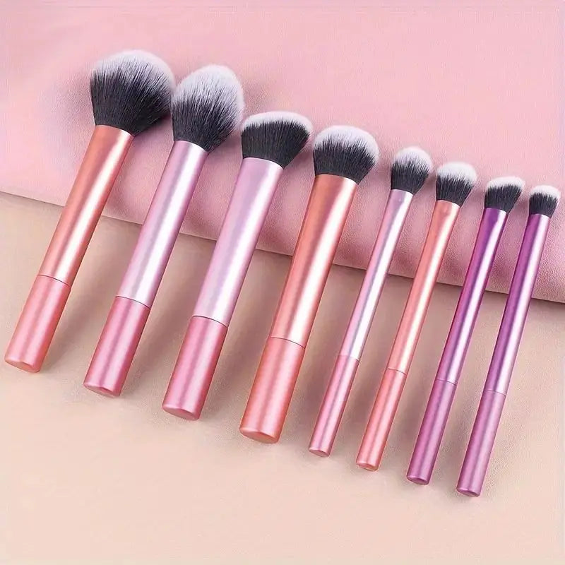 8pcs Pro Makeup Brush Set – Soft, Premium Synthetic Hair & Cruelty-Free