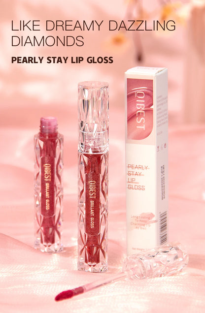 QIBEST Waterproof Diamond Shimmer Lip Gloss – Glittering, Long-Lasting Shine