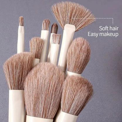 10PCS Creamy Wind Makeup Brush Set – Eyeshadow, Blush, Powder Brushes & Beauty Sponge