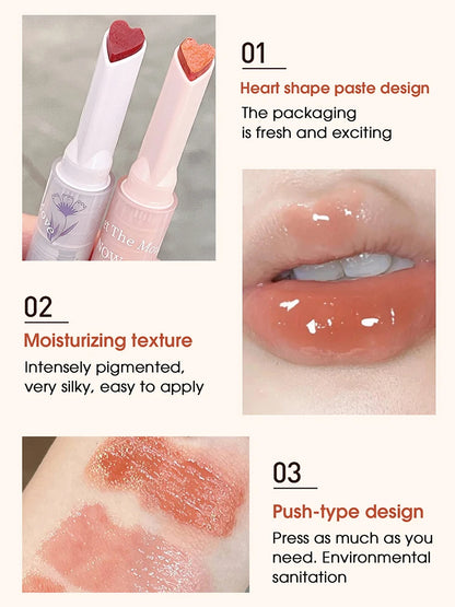 Gege Bear Honey Lipstick Pen – Moisturizing Jelly Gloss with Floral Words