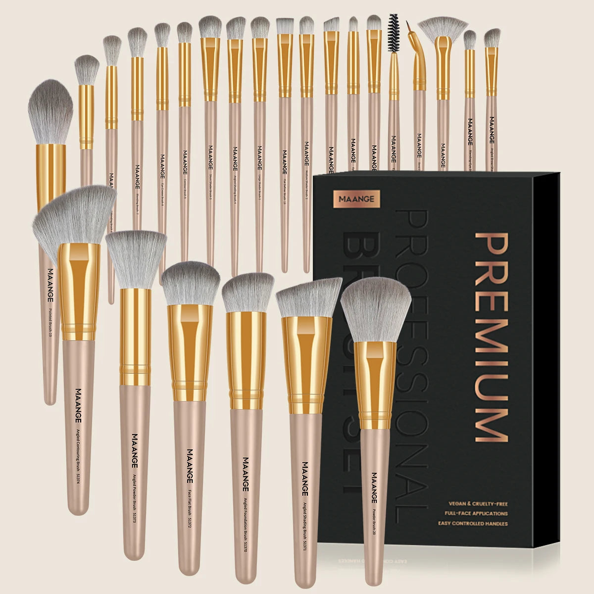 MAANGE 25-Piece Professional Makeup Brush Set – Face & Eye Beauty Kit