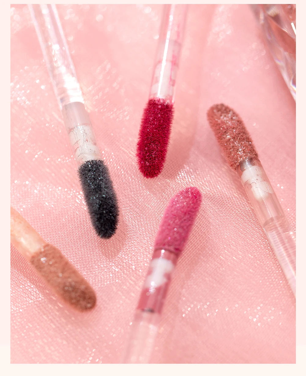 QIBEST Waterproof Diamond Shimmer Lip Gloss – Glittering, Long-Lasting Shine