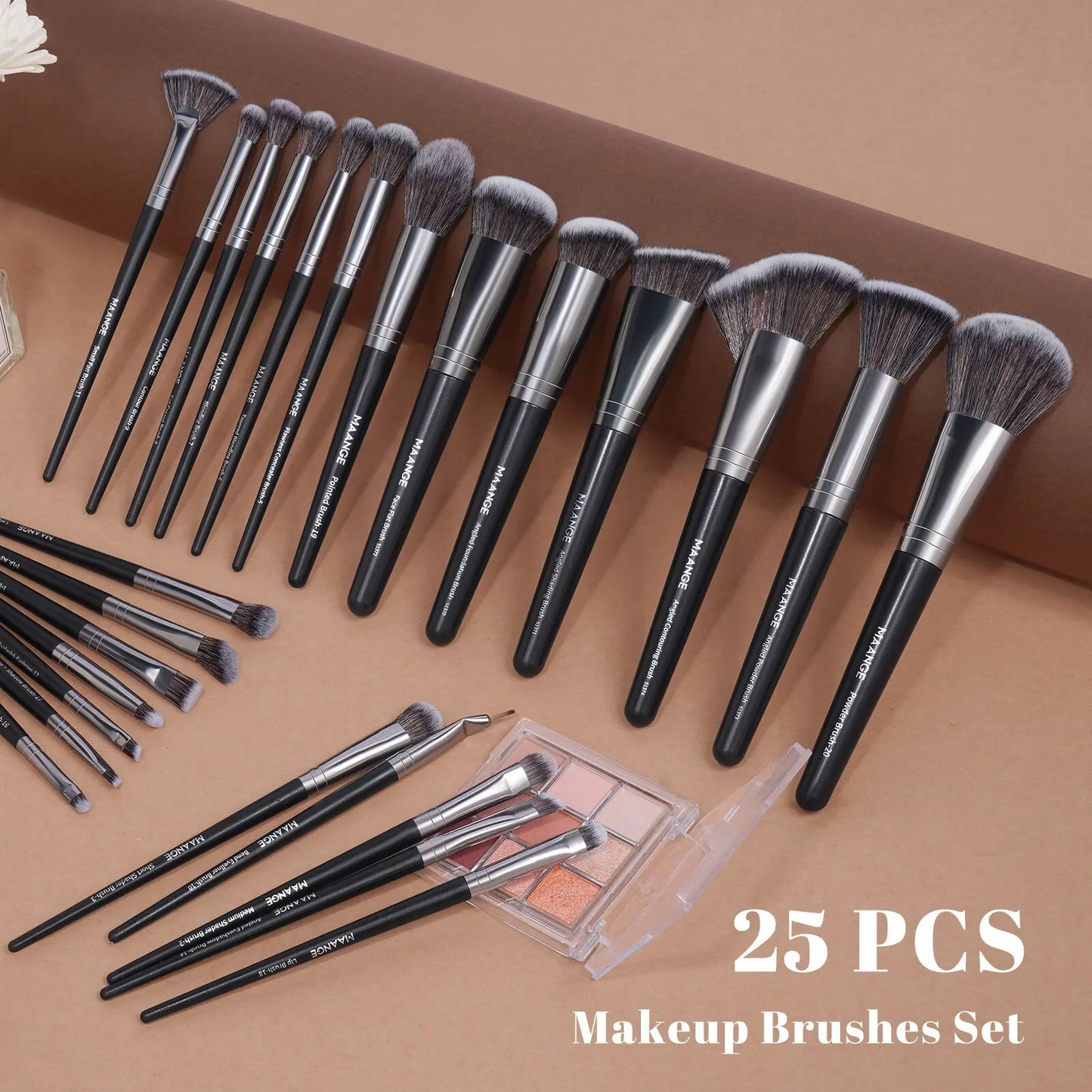 MAANGE 25-Piece Professional Makeup Brush Set – Face & Eye Beauty Kit