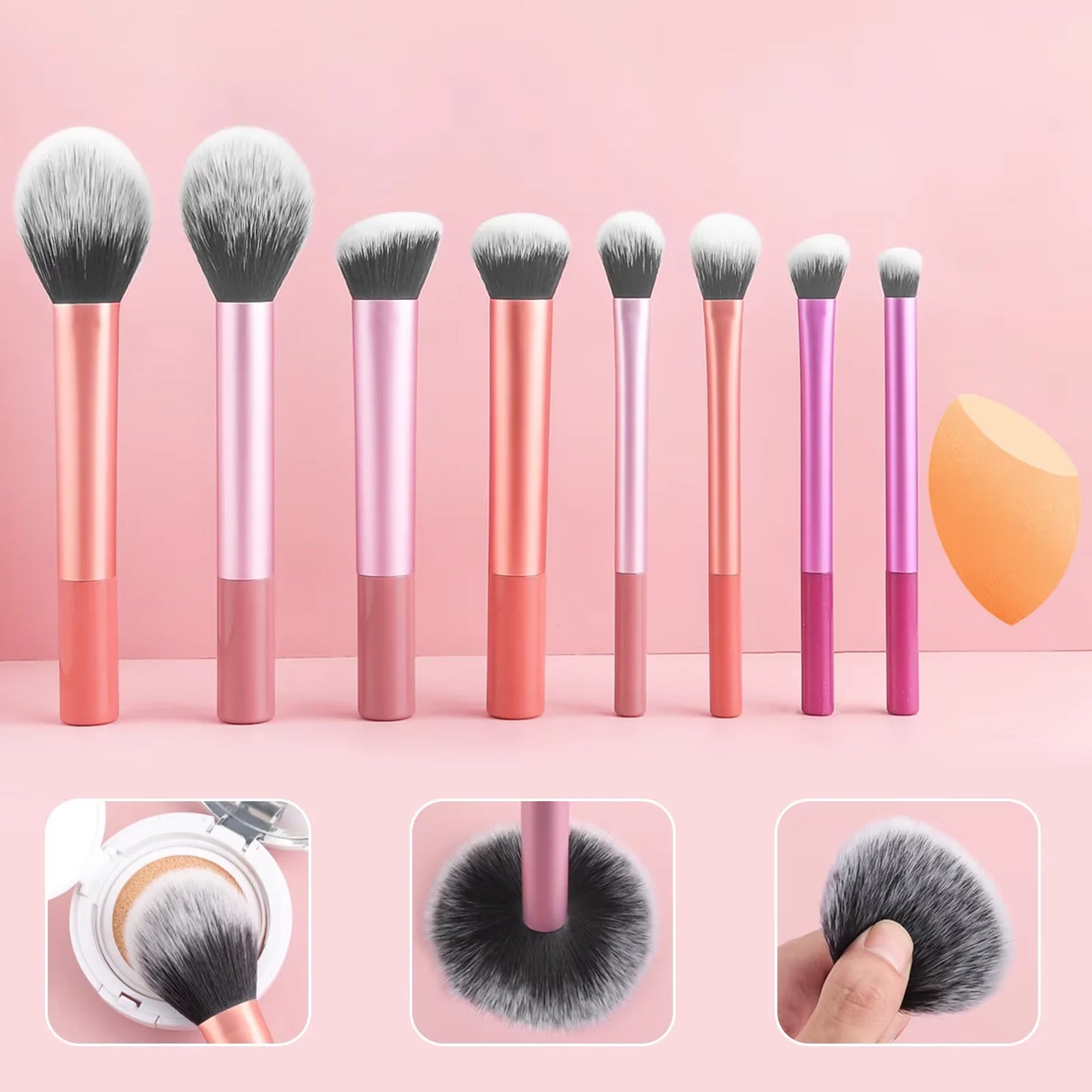 8pcs Pro Makeup Brush Set – Soft, Premium Synthetic Hair & Cruelty-Free