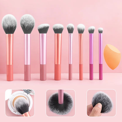 8pcs Pro Makeup Brush Set – Soft, Premium Synthetic Hair & Cruelty-Free