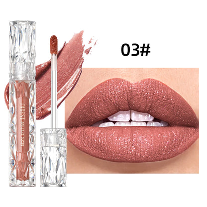 QIBEST Waterproof Diamond Shimmer Lip Gloss – Glittering, Long-Lasting Shine