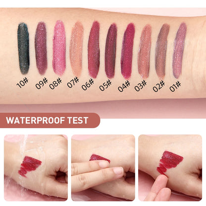 QIBEST Waterproof Diamond Shimmer Lip Gloss – Glittering, Long-Lasting Shine