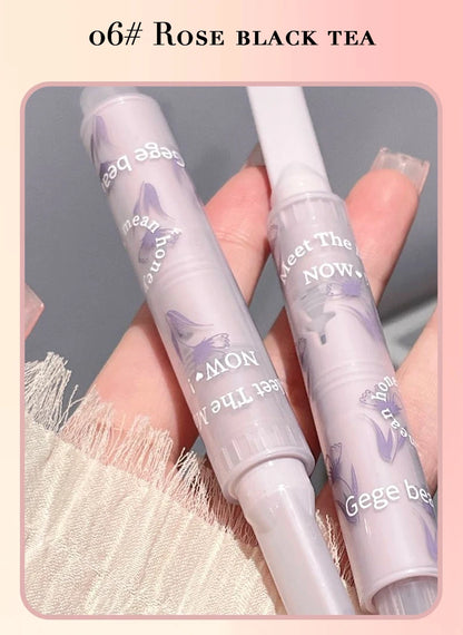 Gege Bear Honey Lipstick Pen – Moisturizing Jelly Gloss with Floral Words