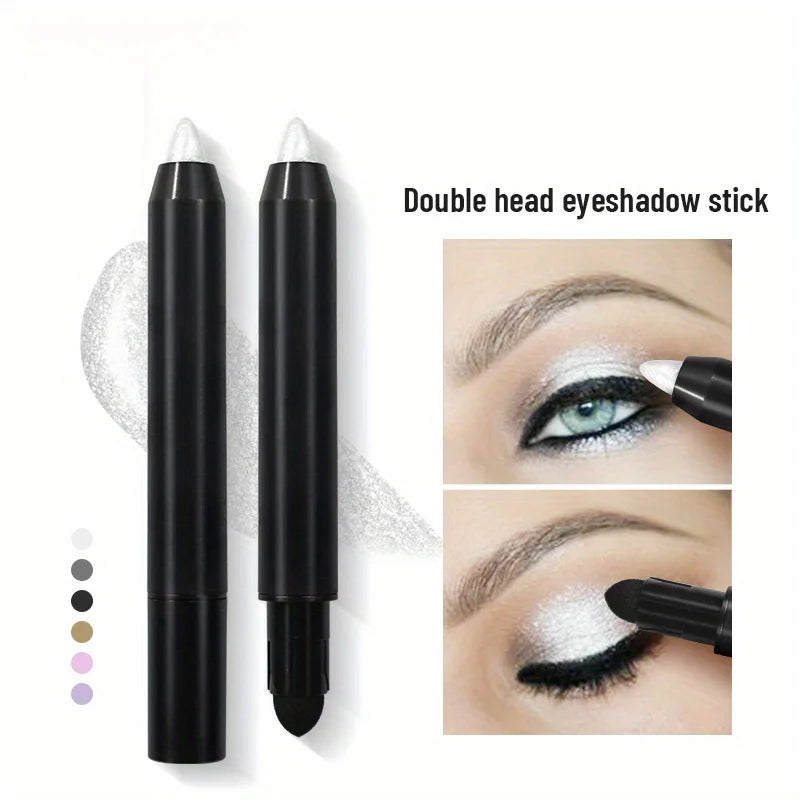 Pearlescent Eyeshadow & Highlight Stick – Black & Grey Shimmer with Eyeliner