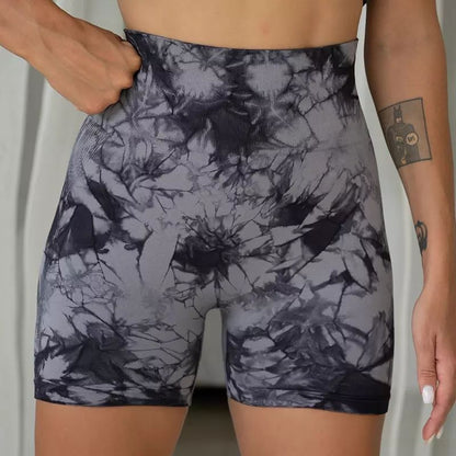 Seamless Tie-dye Sports Shorts – Stylish Workout Shorts for Comfort and Performance