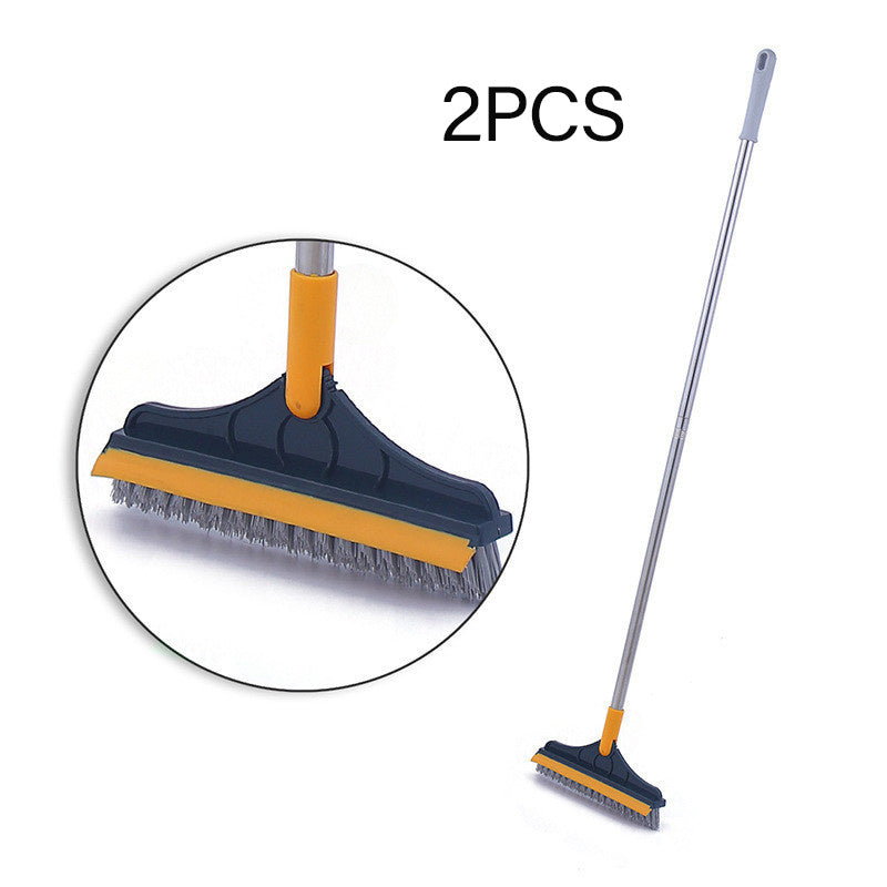 Floor Gap Cleaning hard Bristles Brush floor V-broom Rubber Wiper Glass Bathroom Toilet Tile Water Drying Dust Pet Hair Household Scraper