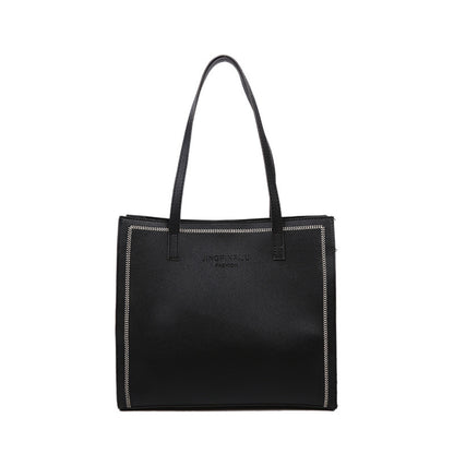 Large Capacity Solid Color Shoulder Tote – Simple and Stylish Everyday Bag